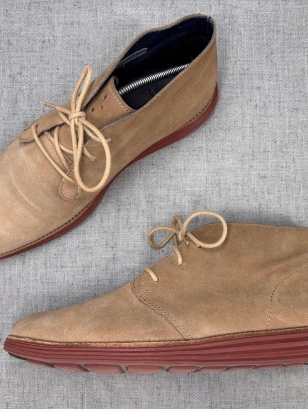 Cole Haan Lunargrand Chukka Dress Boots Tan Suede Waterproof Lace Up Men's‎ 11